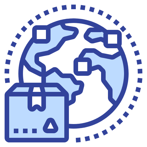 Icon of a globe with a fuel pump symbol.